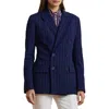 RALPH LAUREN LAUREN RALPH LAUREN PINSTRIPE DOUBLE BREASTED WOOL BLEND BLAZER