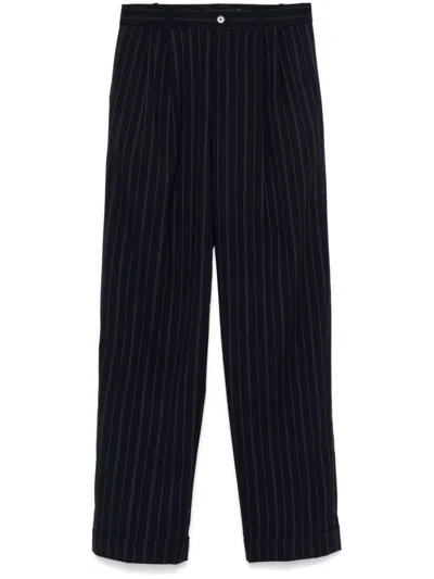 Lauren Ralph Lauren Pinstriped Trousers In Blue