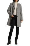 Ralph Lauren Lauren  Plaid Wool Blend Reefer Coat In Alaskan Grey