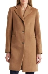Ralph Lauren Lauren  Plaid Wool Blend Reefer Coat In New Vicuna