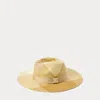 Ralph Lauren Plaid Woven Straw Fedora Sun Hat In Beige Multi