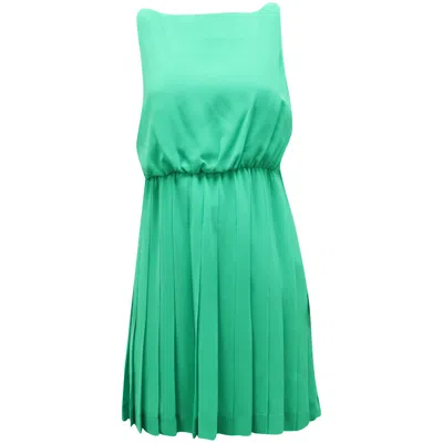 Ralph Lauren Pleated Dress In Green Polyester