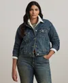 Ralph Lauren Lauren  Crop Denim Trucker Jacket In Haze Wash