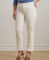 Ralph Lauren Plus Size High-rise Straight Ankle Jeans In White Wash