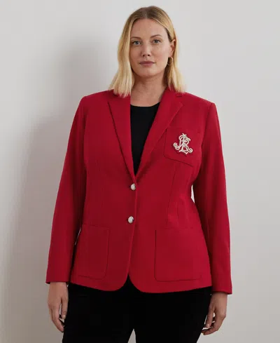 RALPH LAUREN PLUS SIZE JACQUARD BLAZER