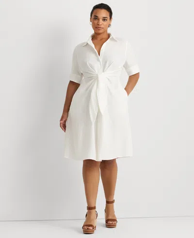 Ralph Lauren Wakana 34 Sleeve Casual Dress In White