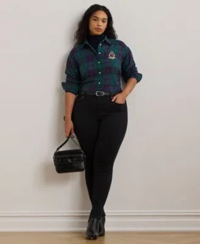 Ralph Lauren Plus Size Plaid Crest Shirt Corduroy Pants In Polo Black
