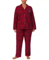 Shop Ralph Lauren Plus Size Plaid Fleece Pajama Set In Red Plaid