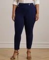 Ralph Lauren Plus Size Ponte Ankle Pants In Refined Navy