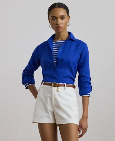 Ralph Lauren Relaxed Fit Linen Shirt In New Sapphire