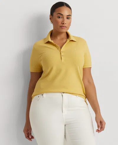 Lauren Ralph Lauren Plus Size Short-sleeve Polo Shirt In Primrose Yellow