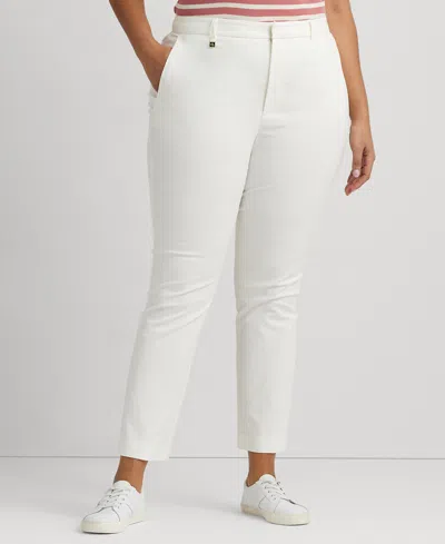 Lauren Ralph Lauren Plus Size Stretch Cotton Cropped Pants In White