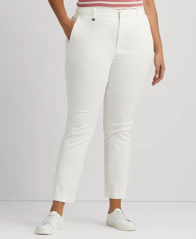 Ralph Lauren Plus Size Stretch Cotton Cropped Pants In White