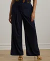 Ralph Lauren Plus Size Stretch Jersey Wide-leg Pants In Lauren Navy