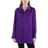 Ralph Lauren Satin Charmeuse Shirt In Purple Agate