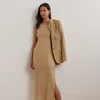 Shop Ralph Lauren Pointelle-knit Sleeveless Sweater Dress In Sand Dune