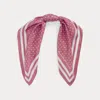 Ralph Lauren Polka-dot Silk Twill Square Scarf In Pink