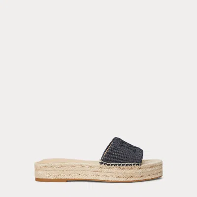 Ralph Lauren Polly Cross-dyed Canvas Espadrille In Natural/black