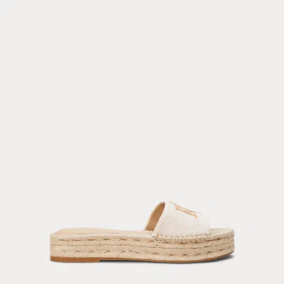 Ralph Lauren Polly Cross-dyed Canvas Espadrille In Natural/buff