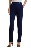 Ralph Lauren Lauren  Ponte Ankle Straight Leg Pants In Refined Navy