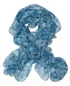Ralph Lauren Pre-spring Floral Double Ruffle Scarf In Sky Blue