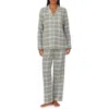 Ralph Lauren Lauren  Print Cotton Blend Pajamas In Grey Plaid