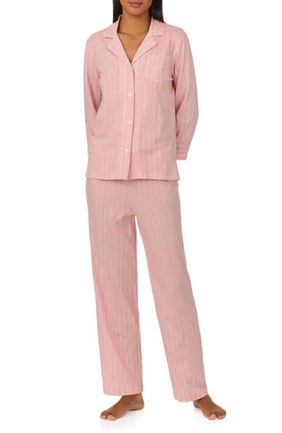 Lauren Ralph Lauren Print Cotton Blend Pajamas In Pink