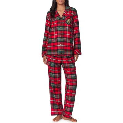 Ralph Lauren Lauren  Print Cotton Blend Pajamas In Red Plaid
