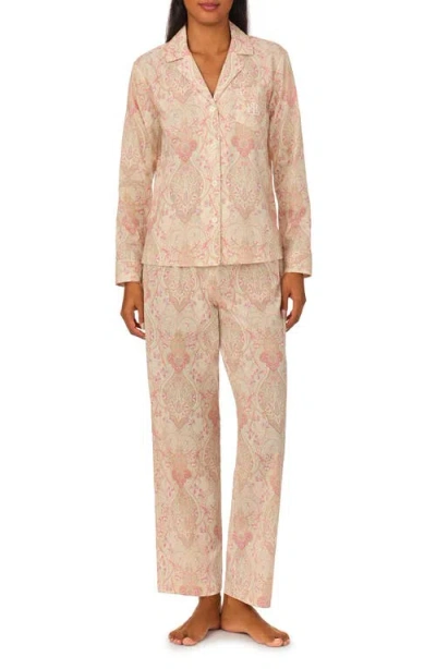 Lauren Ralph Lauren Print Cotton Pajamas In Neutral