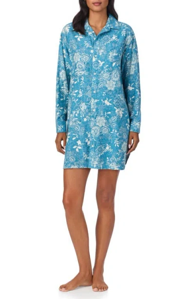 Lauren Ralph Lauren Print Nightgown In Blue Floral