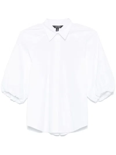 Ralph Lauren Puff-sleeve Shirt In Weiss