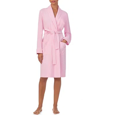 Ralph Lauren Pinstriped Piped Robe In Pink