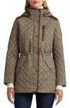 Ralph Lauren Quilted Hooded Jacket In Box Houndstooth