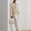 Ralph Lauren Quilted Leather Medium Farrah Satchel In Soft White