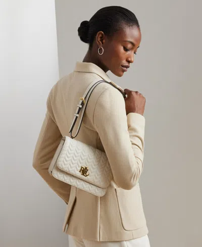 Ralph Lauren Quilted Nappa Leather Small Sophee Bag In Soft White
