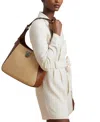 Ralph Lauren Raffia Large Tanner Shoulder Bag In Natural,lauren Tan
