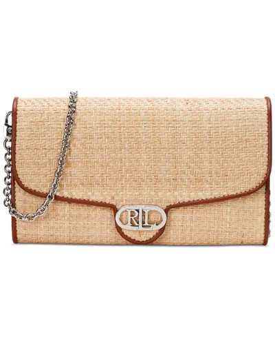 Ralph Lauren Raffia Small Adair Crossbody In Natural,lauren Tan