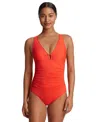Ralph Lauren Womens Underwire Nylon One-piece Swimsuit In Persimmon