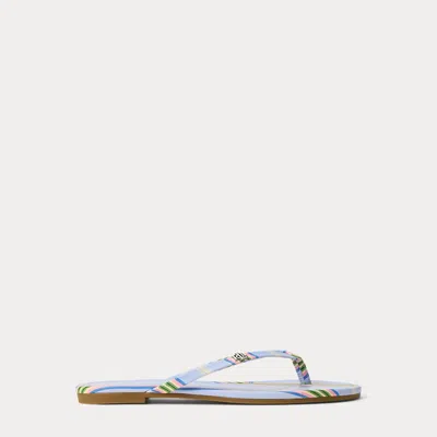 Ralph Lauren Raquel Striped Leather Flip-flop In Multi
