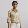 Ralph Lauren Relaxed Fit Floral Linen Shirt In Brown