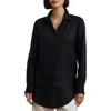 Ralph Lauren Lauren  Relaxed Fit Linen Button-up Shirt In Polo Black