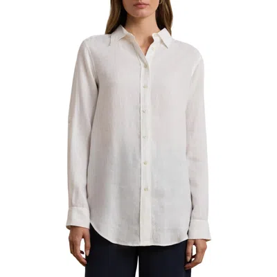 Ralph Lauren Lauren  Relaxed Fit Linen Button-up Shirt In White