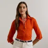 Ralph Lauren Relaxed Fit Linen Shirt In Orange Lily