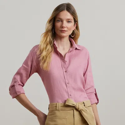 Ralph Lauren Relaxed Fit Linen Shirt In Rose Mauve