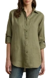 Ralph Lauren Relaxed Fit Linen Shirt In Sage Green