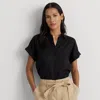 Ralph Lauren Relaxed Fit Linen Short-sleeve Shirt In Polo Black