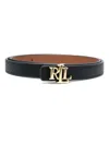 Ralph Lauren Reversible Belt In Hammered Cowhide In Black