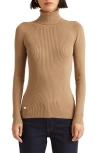 Ralph Lauren Lauren  Ribbed Turtleneck Sweater In Classic Camel