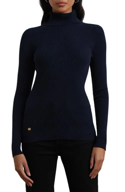 Lauren Ralph Lauren Ribbed Turtleneck Sweater In Lauren Navy