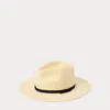 Ralph Lauren Ribbon-trim Straw Fedora In Natural